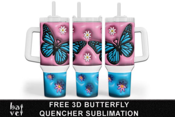 Download 3D Butterfly Quencher Tumbler Design - Tumbler design Collection