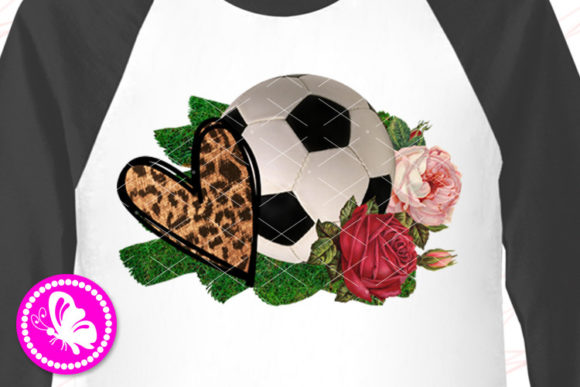 Download Soccer Heart Flowers Sublimate Transfers - Soccer Collection