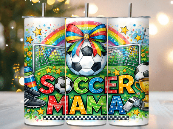 Download Soccer Mama Rainbow Sport Tumbler Wrap - Soccer Collection