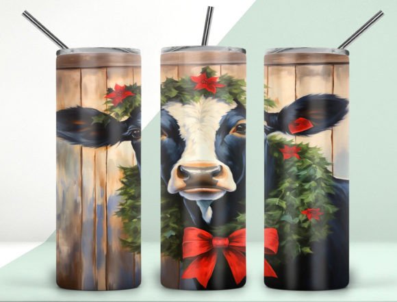 Download Cow Christmas Tumbler Design 20oz - Tumbler design Collection