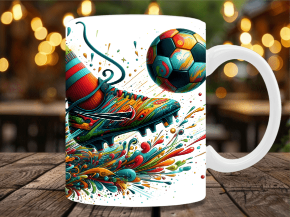 Download Graffiti Soccer Kick Action Mug Wrap - Soccer Collection