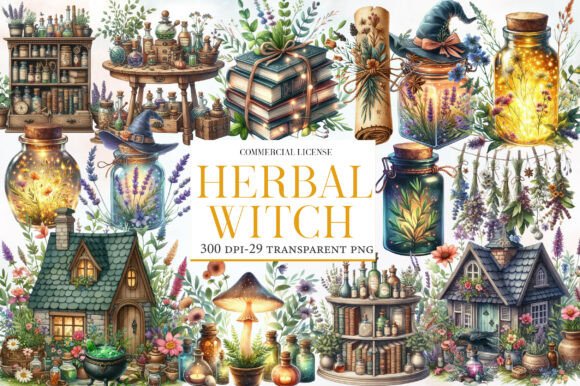 Download Herbal Witch Sublimation Clipart Bundle - Premium Resources