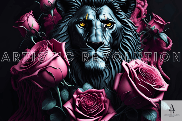 Download 3D Lion Tumbler Design Roses Floral - Tumbler design Collection