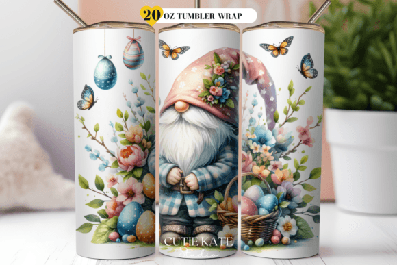 Download Gnome Easter Flowers Tumbler Design - Tumbler design Collection
